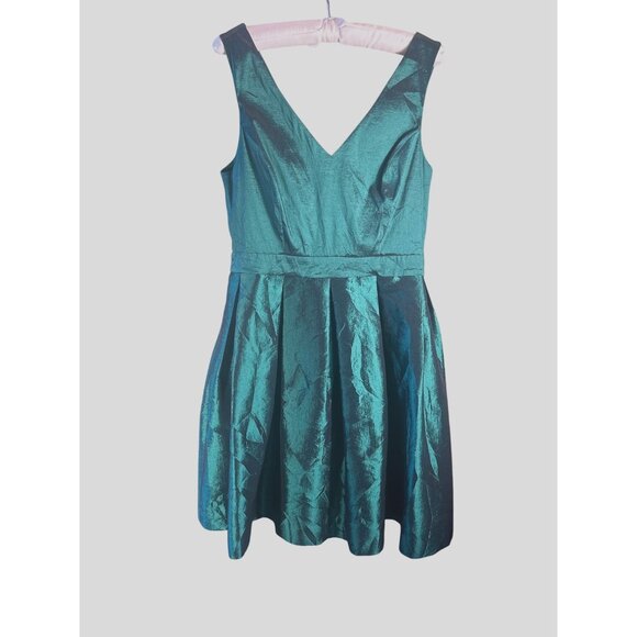 WICKED Hunter Green Shimmer Dress Size 12 Bow Detail Witchy Ballet Core Whimsy - Picture 2 of 15